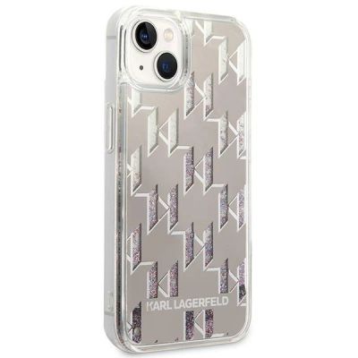 4. Karl Lagerfeld KLHCP14SLMNMS iPhone 14 6.1 "hardcase silver / silver Liquid Glitter Monogram