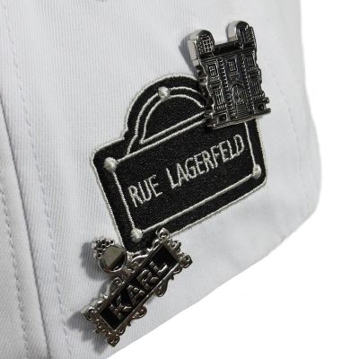 6. Karl Lagerfeld Paris Strapback White Cap - L5WH7947-wht
