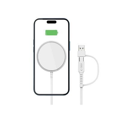 2. Tech-Protect QI15W-A44 Magnetic Wireless Charger with MagSafe - White