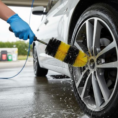 18. DUNLOP WHEEL CLEANING BRUSH, LENGTH 46 CM