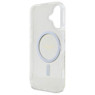7. Guess GUHMP16MHFGERET iPhone 16 Plus 6.7" transparent hardcase IML Glitter Circle MagSafe