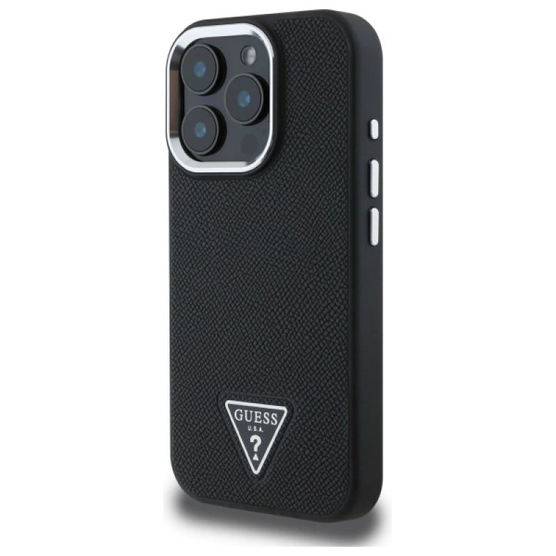 2. Guess GUHMP16XPGTSPSK iPhone 16 Pro Max 6.3" black/black hardcase Grained Triangle MagSafe