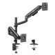 7. ERGO OFFICE MOUNT / HANGER FOR 2 MONITORS, GAS SPRING, 17"-32", 1-10KG, MATTE BLACK, ER-692 B
