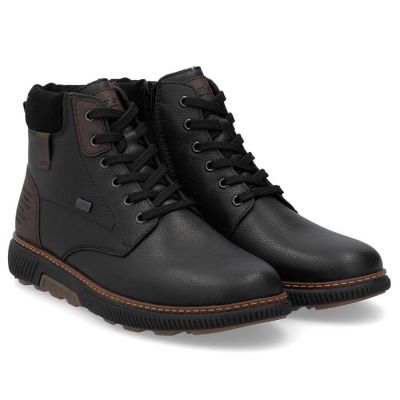 10. Men’s Black Waterproof Leather Boots with Warm Lining Rieker B3343-00