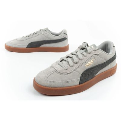 8. Puma Club II Era men's sports shoes, leather sneakers, gray