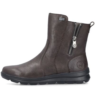 3. Rieker Z0074-25 comfortable brown waterproof women's ankle boots