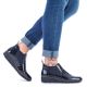 66. Rieker W R474 snakeskin leather ankle boots black