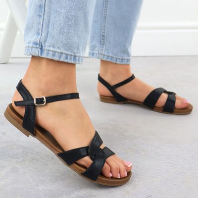 6. Black women's sandals S.Barski KV51-022