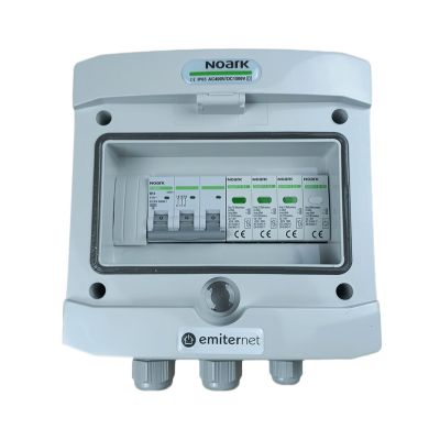 Hermetic IP65 EMITER AC connection switchboard with AC surge arrester Noark type 1+2, 10A 3-F