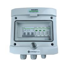 Hermetic IP65 EMITER AC connection switchboard with AC surge arrester Noark type 1+2, 10A 3-F