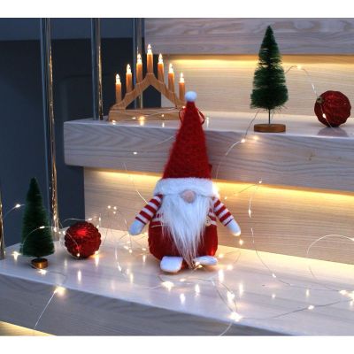 10. DECORATIVE SANTA CLAUS WITH GIFT BAG 25CM RED