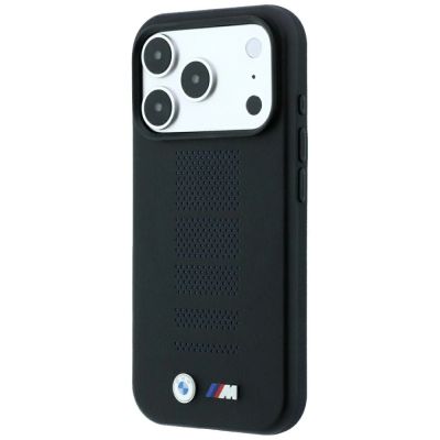 2. BMW M Blue Perfo Metal Logo MagSafe Case for iPhone 18 Pro / 17 Pro - Black