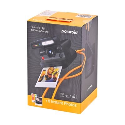 13. Polaroid Flip Instant Camera with Color Cartridges (8 Photos), Black