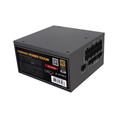 2. GEMBIRD COMPUTER POWER SUPPLY FORNAX POWER 1000W 80+ GOLD ATX, 1000W, ACTIVE PFC, 12CM FAN