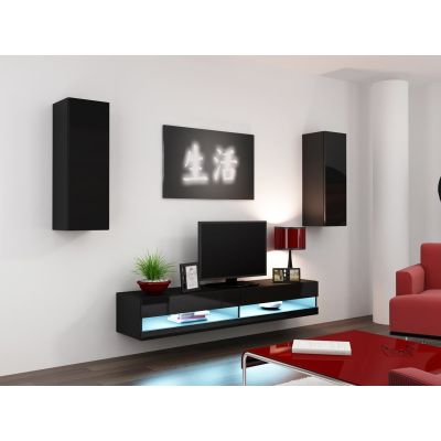 2. TV cabinet VIGO NEW '140' 30/140/40 black/black-polished