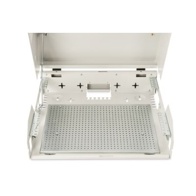 46. Wall-mounted cabinet NWS 19" Slim Line 3HE rotierbar, 2HE fix, 145x500x475 mm, color gray (RAL 7035)