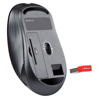 6. DEFENDER WIRELESS MOUSE GASSA MM-105 RF SILENT CLICK RED 52103