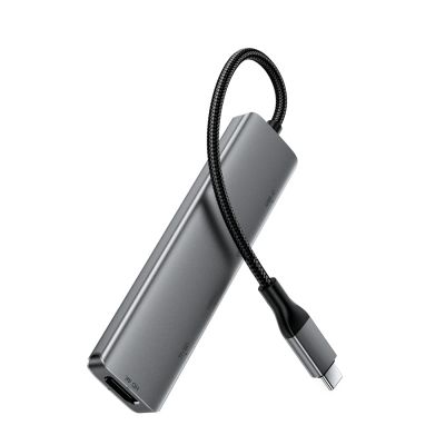 3. Acefast J18 USB Hub USB-C 6-in-1 HDMI 4K 60Hz PD90W Docking Station - Gray