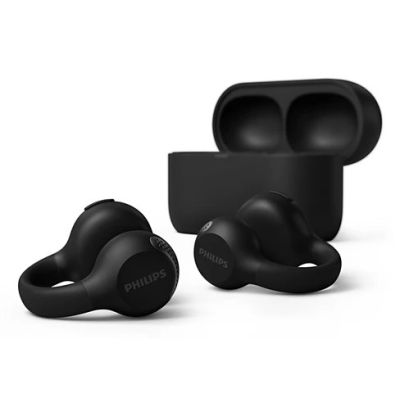 2. Philips 2000 series TAQ2000BK True Wireless Stereo (TWS) Headset Over-ear Clips, Open-Ear Bluetooth Calls/Music Black