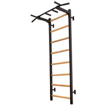 WOODEN AND METAL GYMNASTIC WALL BAR WITH BENCHK 221B