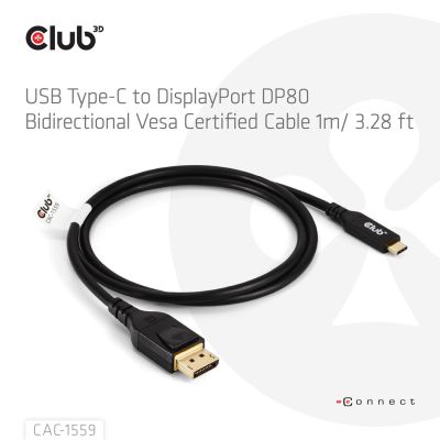 3. USB-C to DP 1M/M/M CAC-1559 Club3D cable