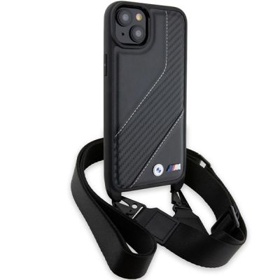 3. BMW M Edition Carbon Stripe & Strap case for iPhone 15 Plus / 14 Plus - black