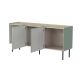 2. FELLINI chest of drawers 150x40x70 olive + oiled oak top