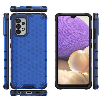 2. Honeycomb case armored cover with a gel frame for Samsung Galaxy A03s (166.5) blue