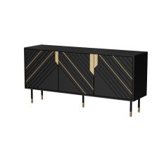 3D MOUNTAIN chest of drawers 154x40x72 black + gold