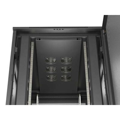 13. 19" 22U 800x1200 black Lanberg floor-standing rack cabinet with perforated doors (flat pack)