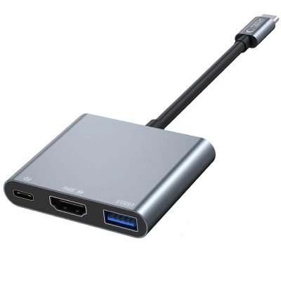 2. HUB Tech-Protect V1 3in1 USB-C - USB-A 3.0 / USB-C PD 100W / HDMI 4K 30Hz - gray