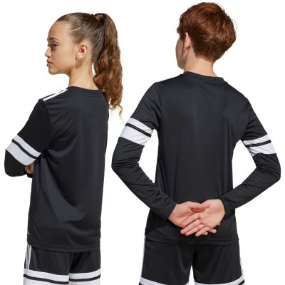 13. adidas Squadra 25 Long Sleeve Jersey for Kids Black and White JJ0047