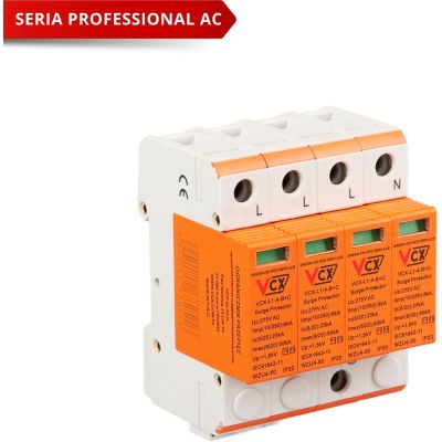 Surge arrester class B+C 4P (T1T2) 6kA VCX Professional