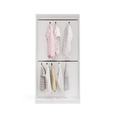 3. OPENO 2W WHITE Wardrobe, Modular Rack with 2 Hanging Rails for the Bedroom