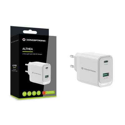5. Conceptronic ALTHEA20W45 Mobile Device Charger Universal White AC Fast Charging Internal