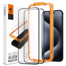 Spigen ALM Glass FC Tempered Glass for iPhone 15 Pro - Black 2 pcs.