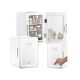 Mini fridge with LED makeup mirror ELLE 6L white