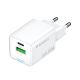2. Wozinsky WWC-35W GaN USB-A + USB-C Wall Charger - White