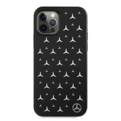 3. Mercedes Silver Stars Pattern Case for iPhone 12 / iPhone 12 Pro - Black
