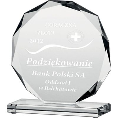 5. Engraved glass trophy H19 cm