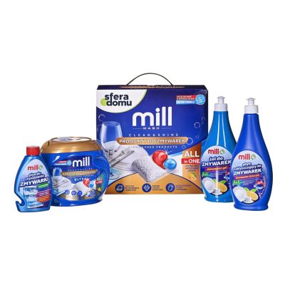9. Mill dishwasher detergent set.
