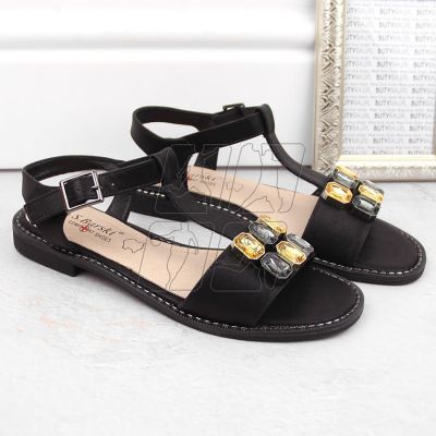 5. Comfortable sandals with zircons S.Barski W OLI261A, black