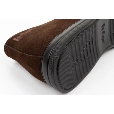 6. Lee Cooper men's elegant brown leather ankle boots with zipper