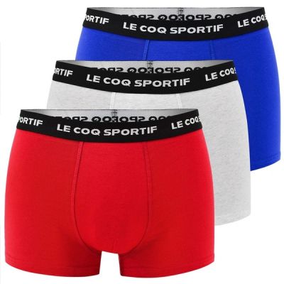 Le Coq Sportif men's boxer shorts 3-pack red gray navy blue