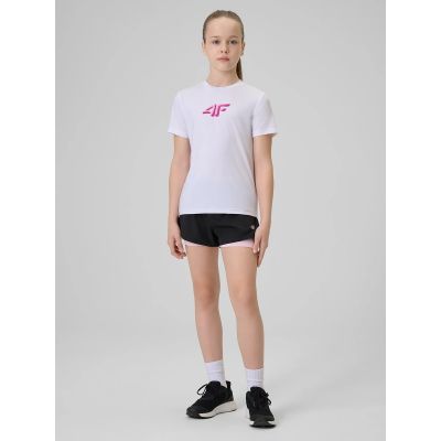 4. Girls' quick-drying sports T-shirt 4F 4FJRSS26TFTSF2388-10S