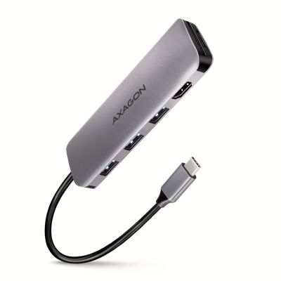 Axagon HMC-HCR3A 3x USB-A+ HDMI+ SD/microSD USB-C 3.2 Gen 1 hub 20cm Wired USB 3.2 Gen 1 (3.1 Gen 1) Type-C Gray
