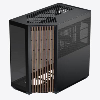 11. APNX V1 PC Case, Midi-Tower, ATX, Tempered Glass, Wood, black