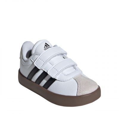 2. Adidas VL Court 3.0 Skateboarding Shoes for Kids White and Gray ID9157