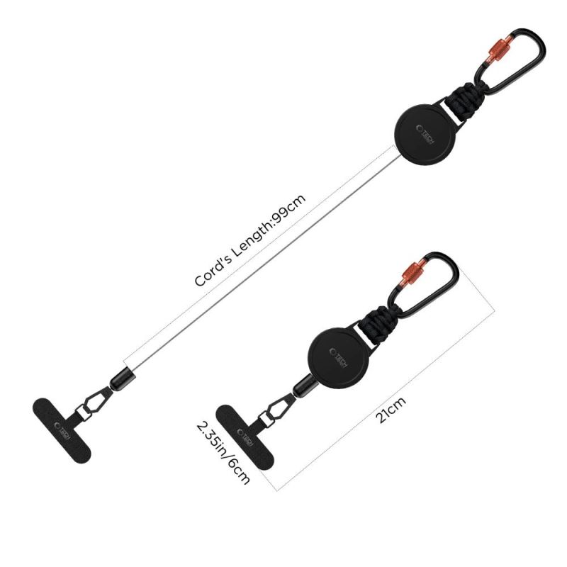 4. Tech-Protect ATH04 UrbanLoop Lanyard - Black and Orange