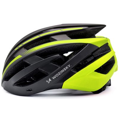 6. Wozinsky MTB Bike Helmet with Removable Visor and Rear USB Light L - Black and Yellow